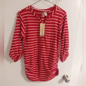 Oh! Mamma Red and White Striped Tunic